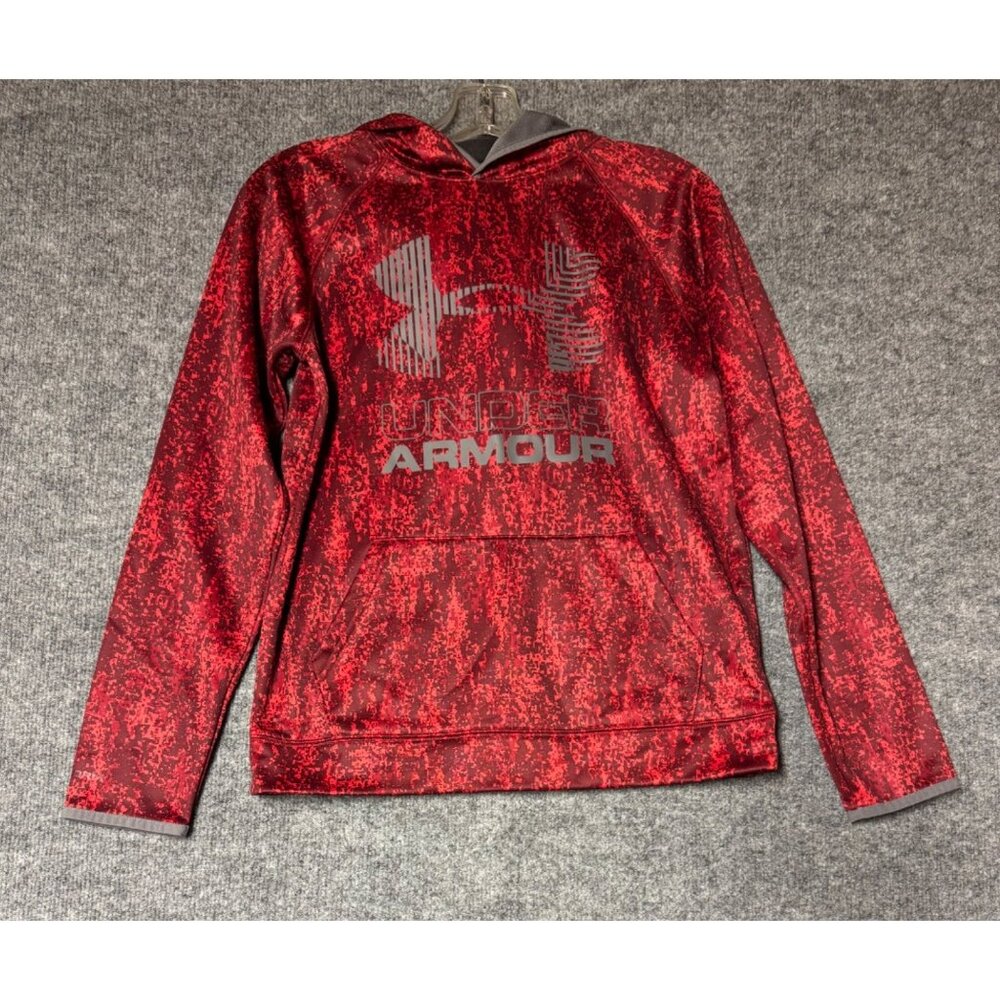 Under Armour boys large Hooded Red & Gray ColdGear Sweatshirt